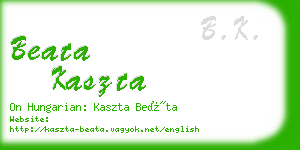 beata kaszta business card